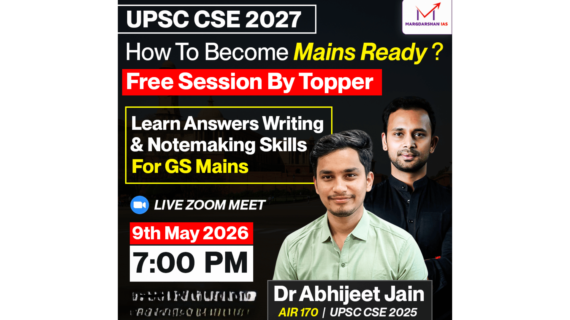 🚨 FREE 1:1 Masterclass by AIR 170 Dr Abhijeet Jain 🚨